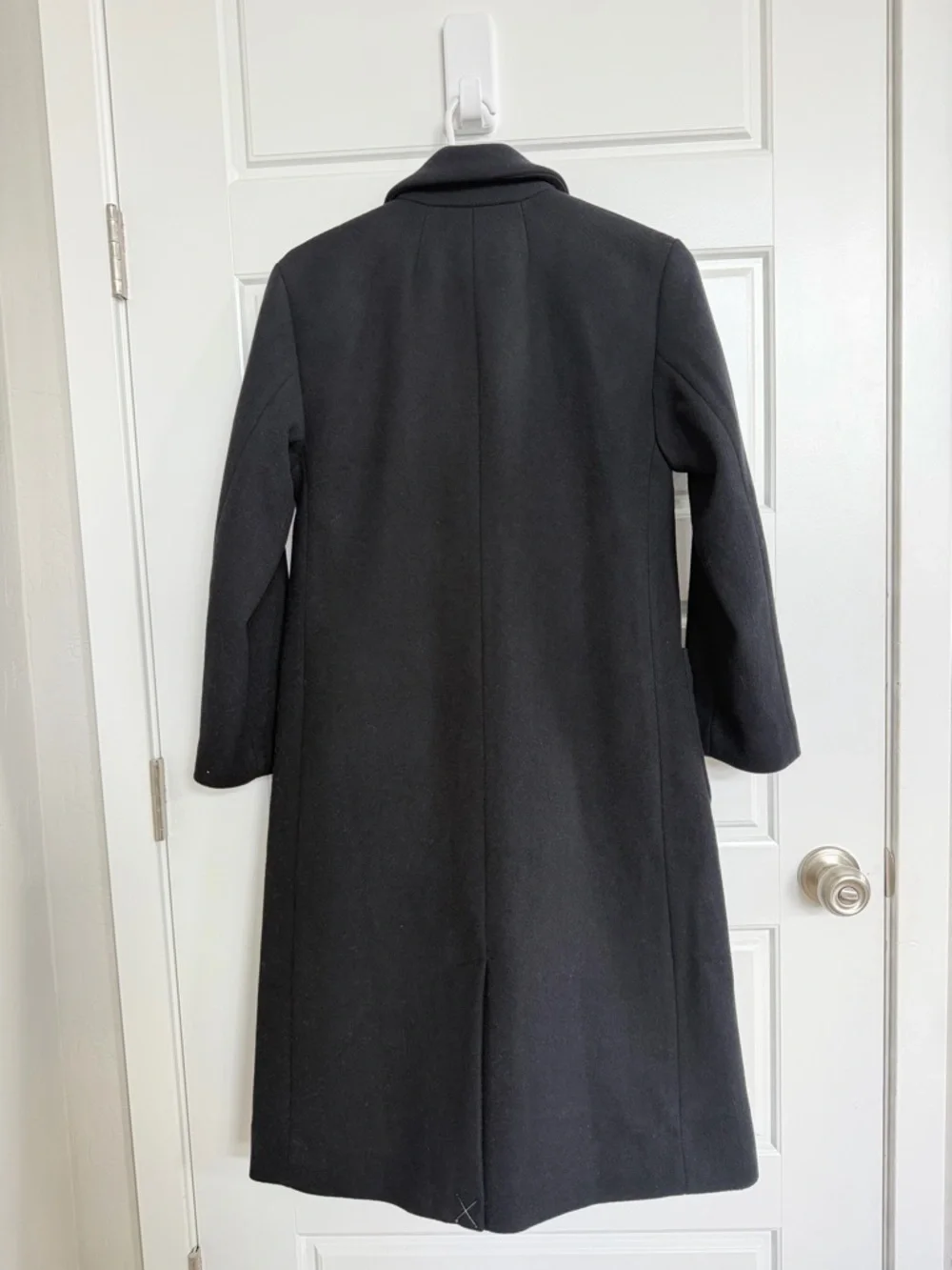 J.Crew Factory Black Wool Blend Topcoat Petite XS Classic Coat - Picture 4 of 8